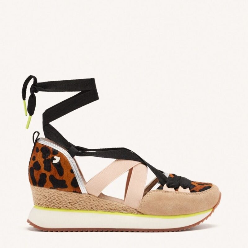Zapatillas Abiertas Piel Leopardo